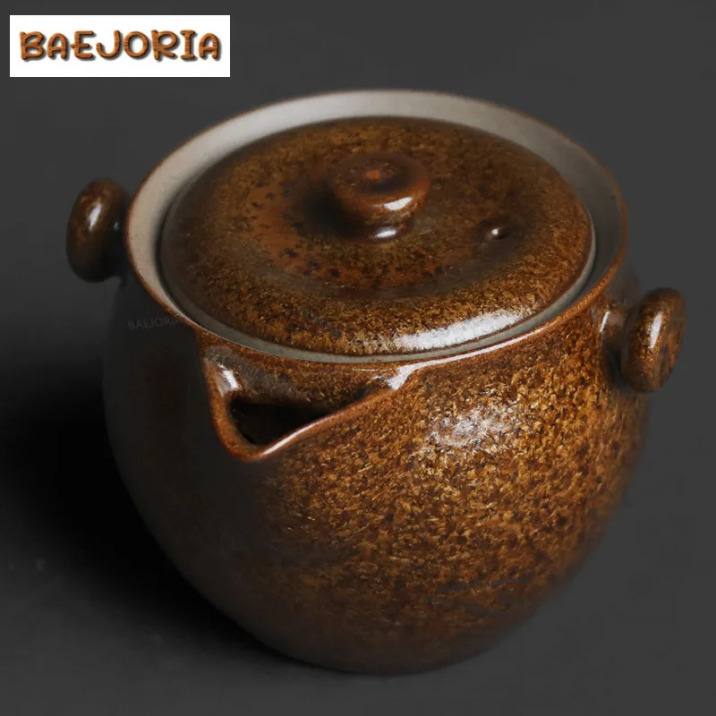 200ml Kiln Fambe Gold Stone Glaze Teapot Traditional Tea Infuser Pot Household Tea Making Kettle With Filter Cafes Supplies Gift