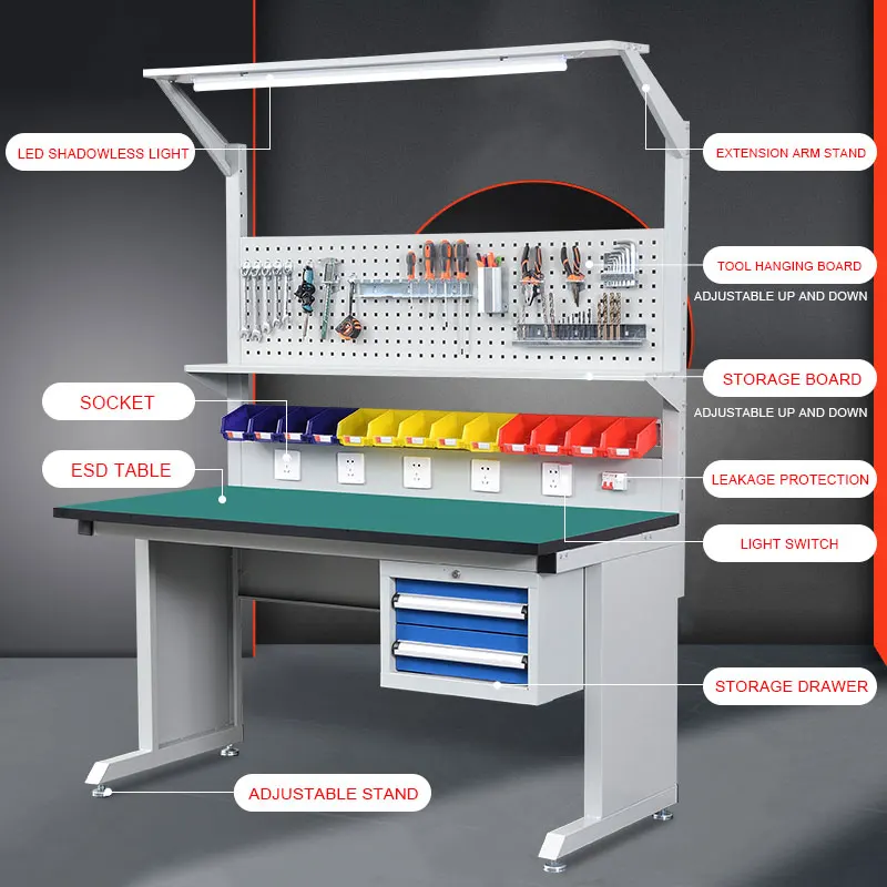 Electronics Repair Watchmaker Table Industrial Work Bench Standard ESD Anti-Static Workbench for