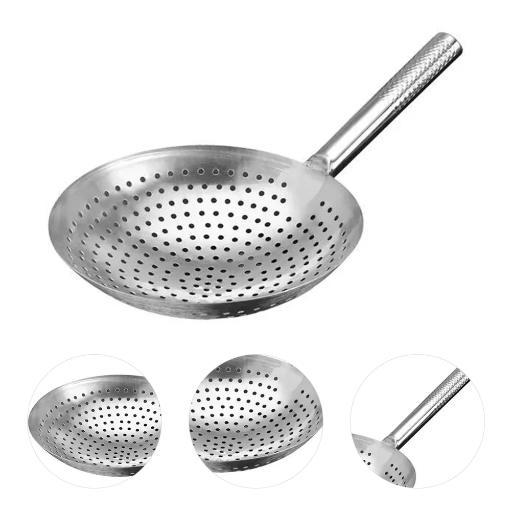 

Stainless Steel Colander Oil Filter Strainer Frying Hot Pot Spoons Food Serving Mesh