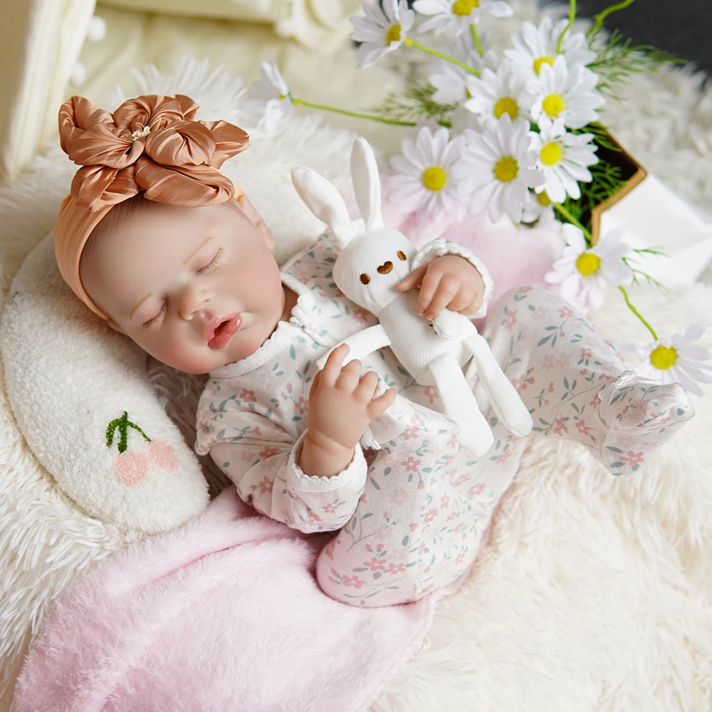18 Inch Custom 3D Painted Skin Bebe Lifelike Newborn  Vinyl Cotton Toddler Realistic Boneca Silicone Reborn Baby Dolls