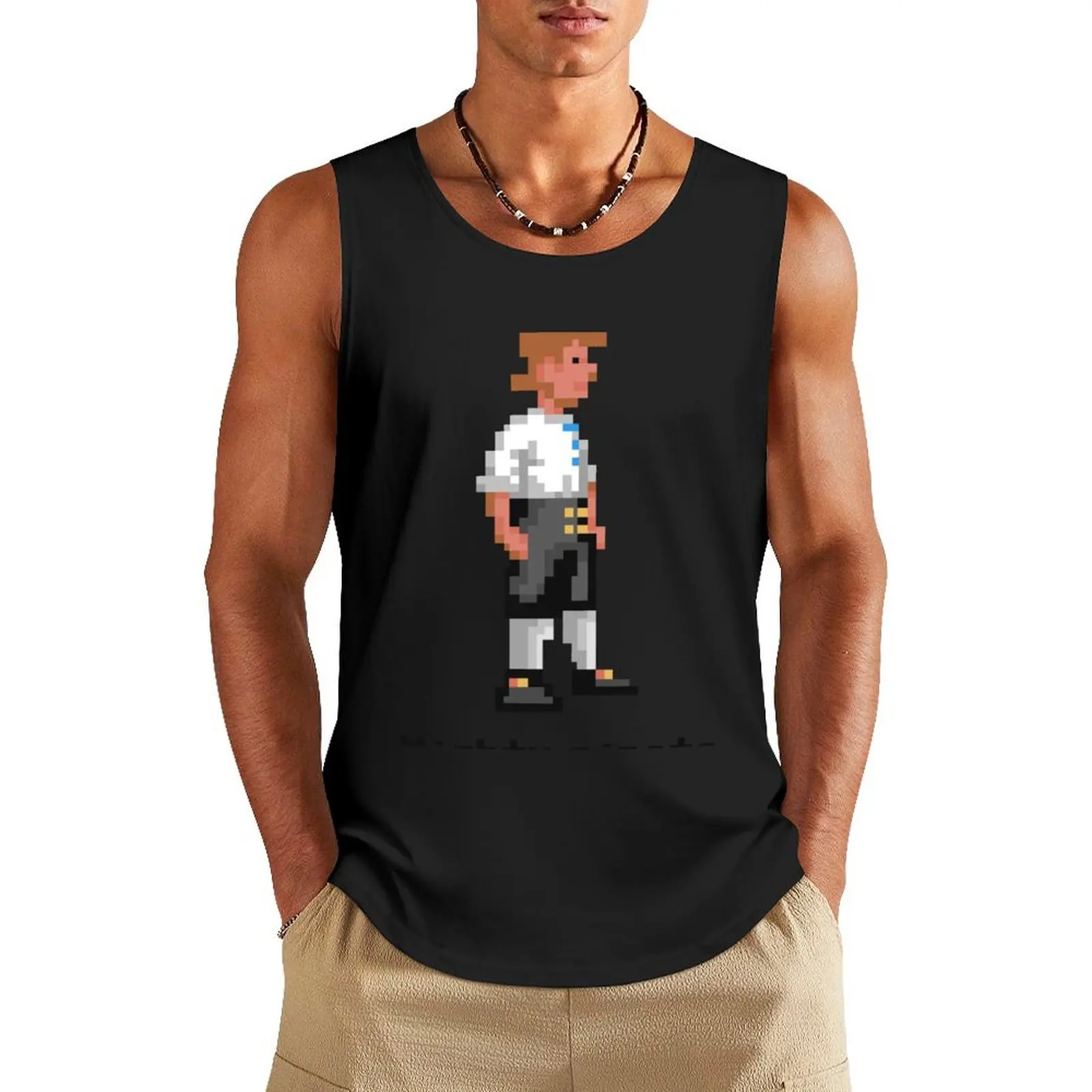 Mighty Pirate Tank Top Men's gym Men's singlets sleeveless gym shirt man fitness