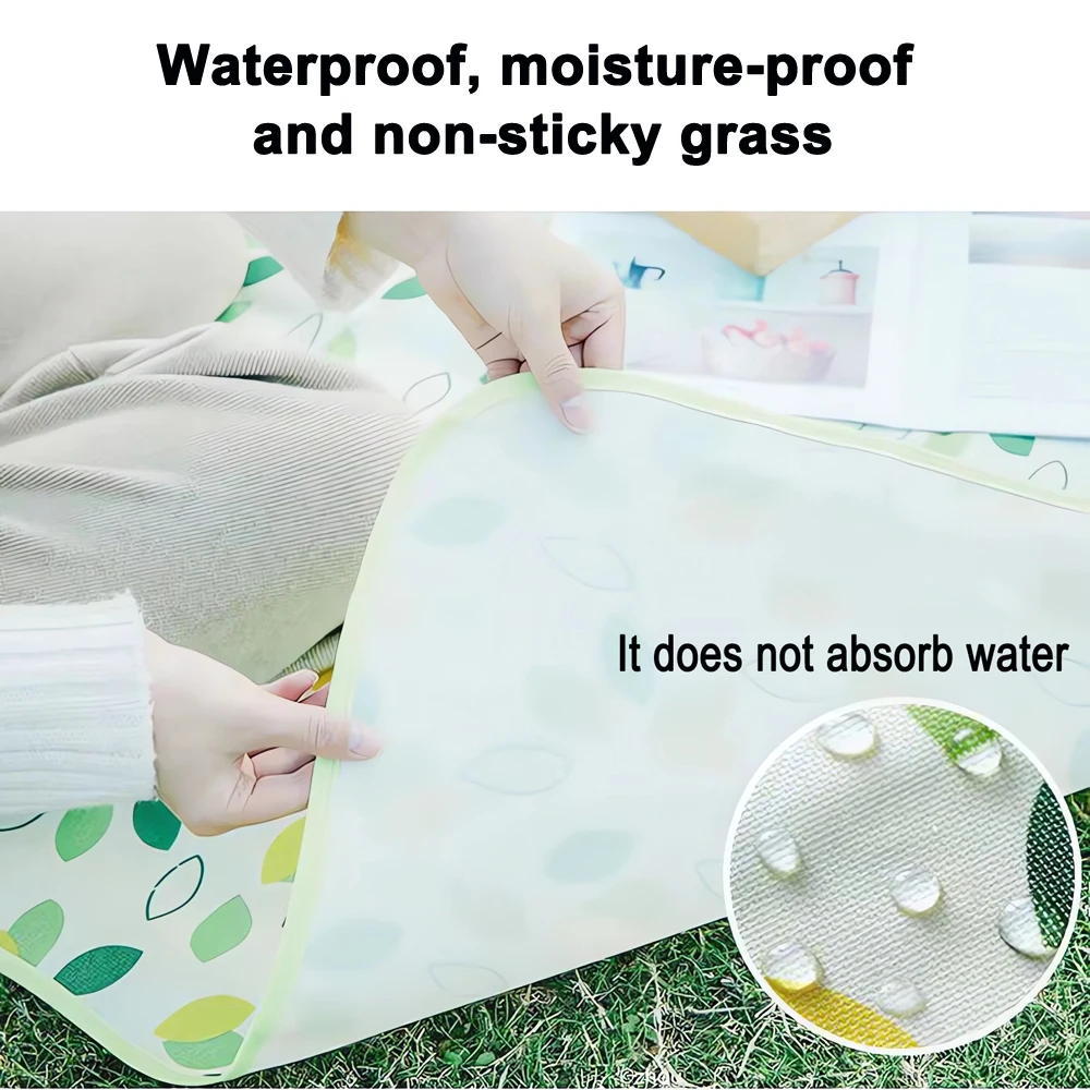 Outdoor Picnic Mat Portable Foldable Thicked Waterproof Moisture Mat Camping Blanket Picnic Carpet Pad Beach Lawn Cushion