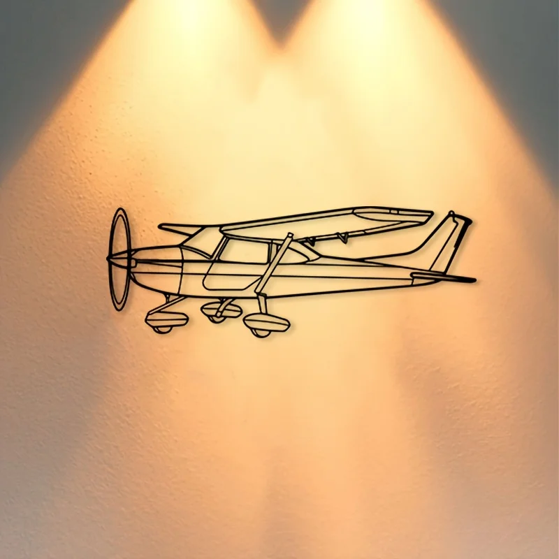 CIFBUY Metal Airplane Wall Decor Rustic Aviation Lover Gift Modern Industrial Art for Living Room Outdoor Halloween Decor