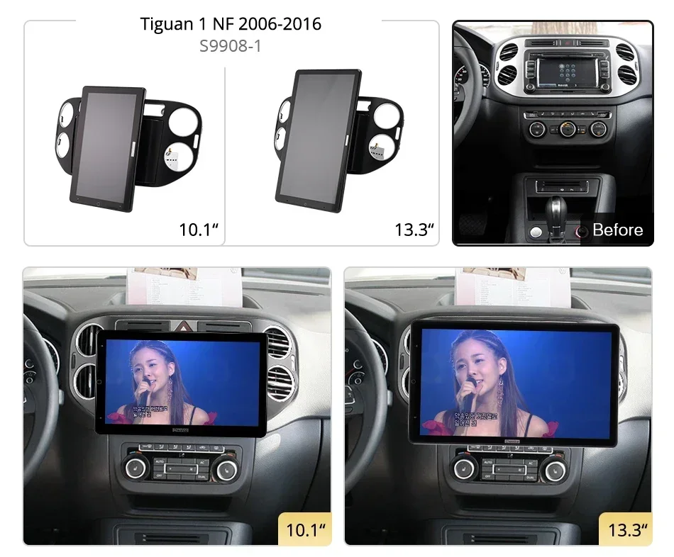 1920*1080 Nano Ownice Android10.0 for Volkswagen Tiguan 1 NF 2006 - 2016 Car Radio Video Audio 13.3'' IPS Rotatable 360 6G 128G