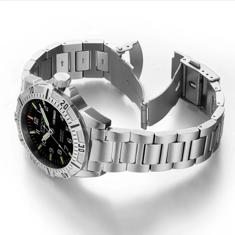 عصر الرجال العسكرية ساعة 43 مللي متر الرياضة كوارتز ساعة اليد أنابيب مضيئة 10ATM مقاوم للماء الياقوت مرآة المزدوج التقويم تاريخ الأسبوع