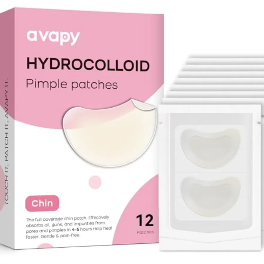 Parches hidrocoloides para el acné y la barbilla XL, parches extragrandes para espinillas para la cara, la barbilla y el cuerpo, aceite de caléndula de árbol de té para imperfecciones Zi