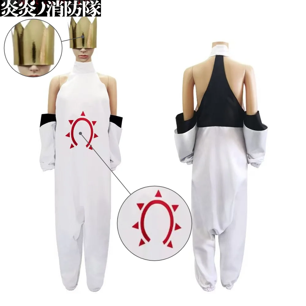 

Fire Force Haumea Cosplay Costume White Nun-style Battle Suit Crown Props Women's Halloween Comic Con Cosplay Haumea Outfit