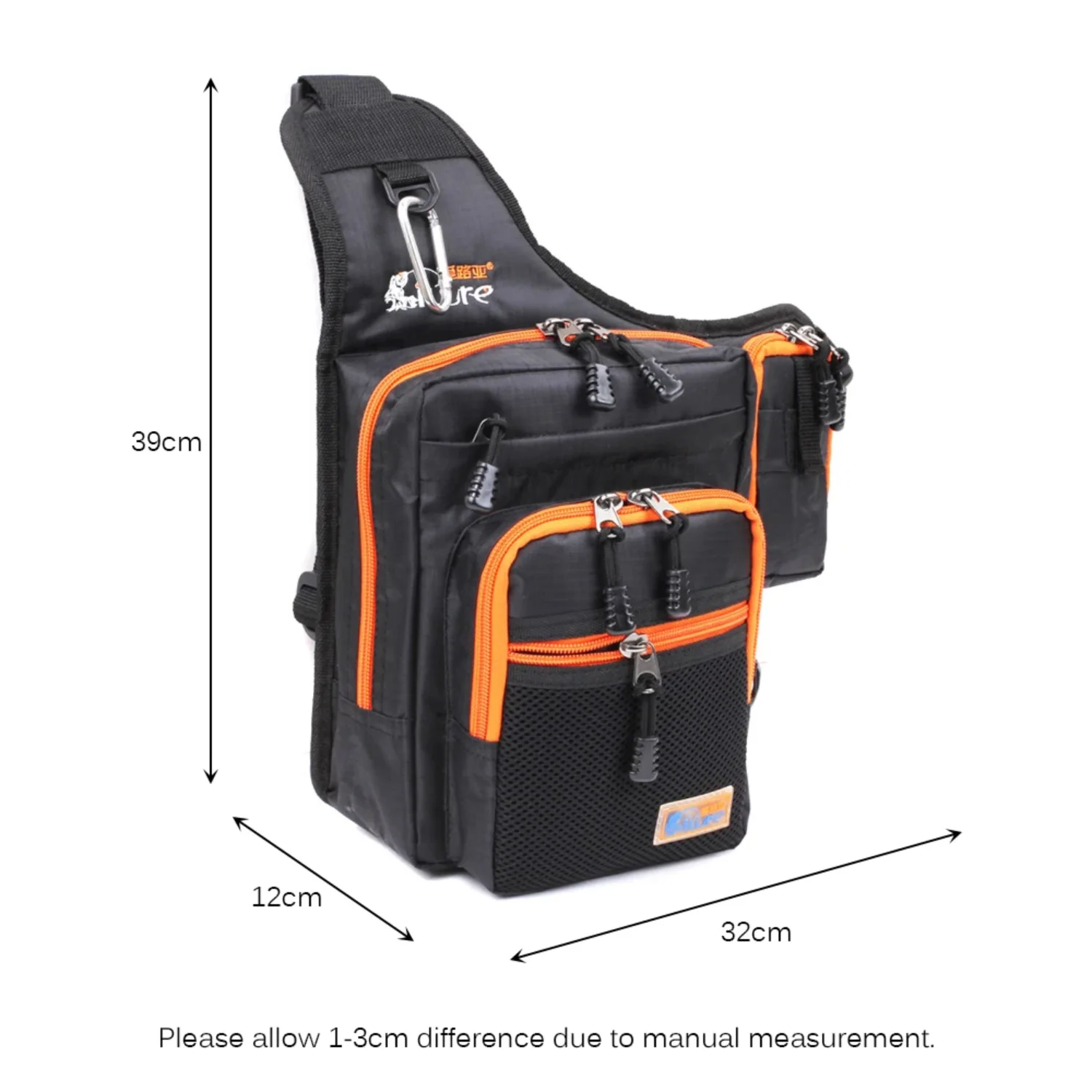 الصيد قماش الكارب الصيد بكرة معالجة إغراء الأخضر/البرتقالي/الأسود 32*39*12 سنتيمتر متعددة الوظائف مقاوم للماء الصيد