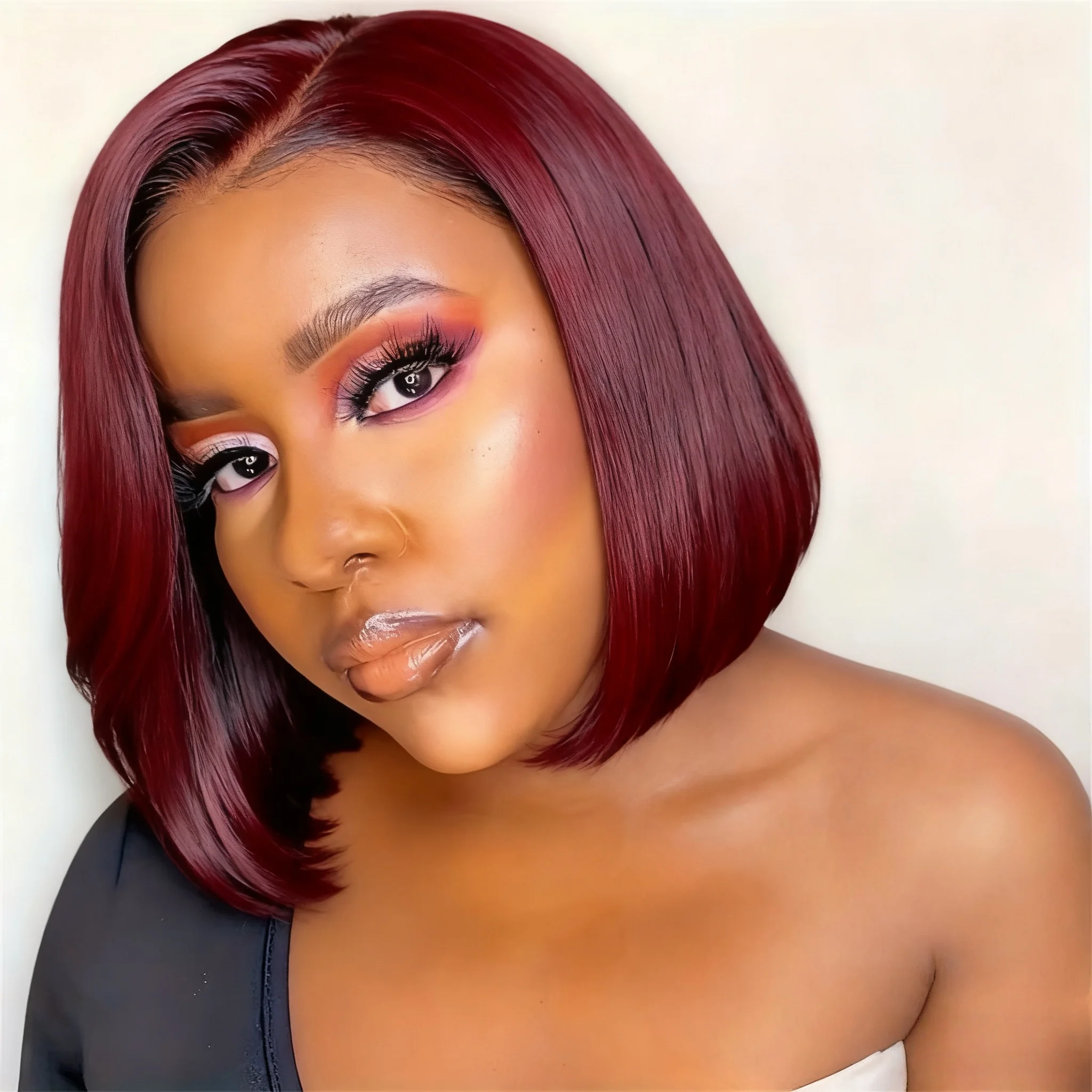 12 بوصة مستقيم بوب شعر مستعار شعر الإنسان الدانتيل شعر مستعار أمامي 180% الكثافة شعري قبل قطعها للنساء كل يوم