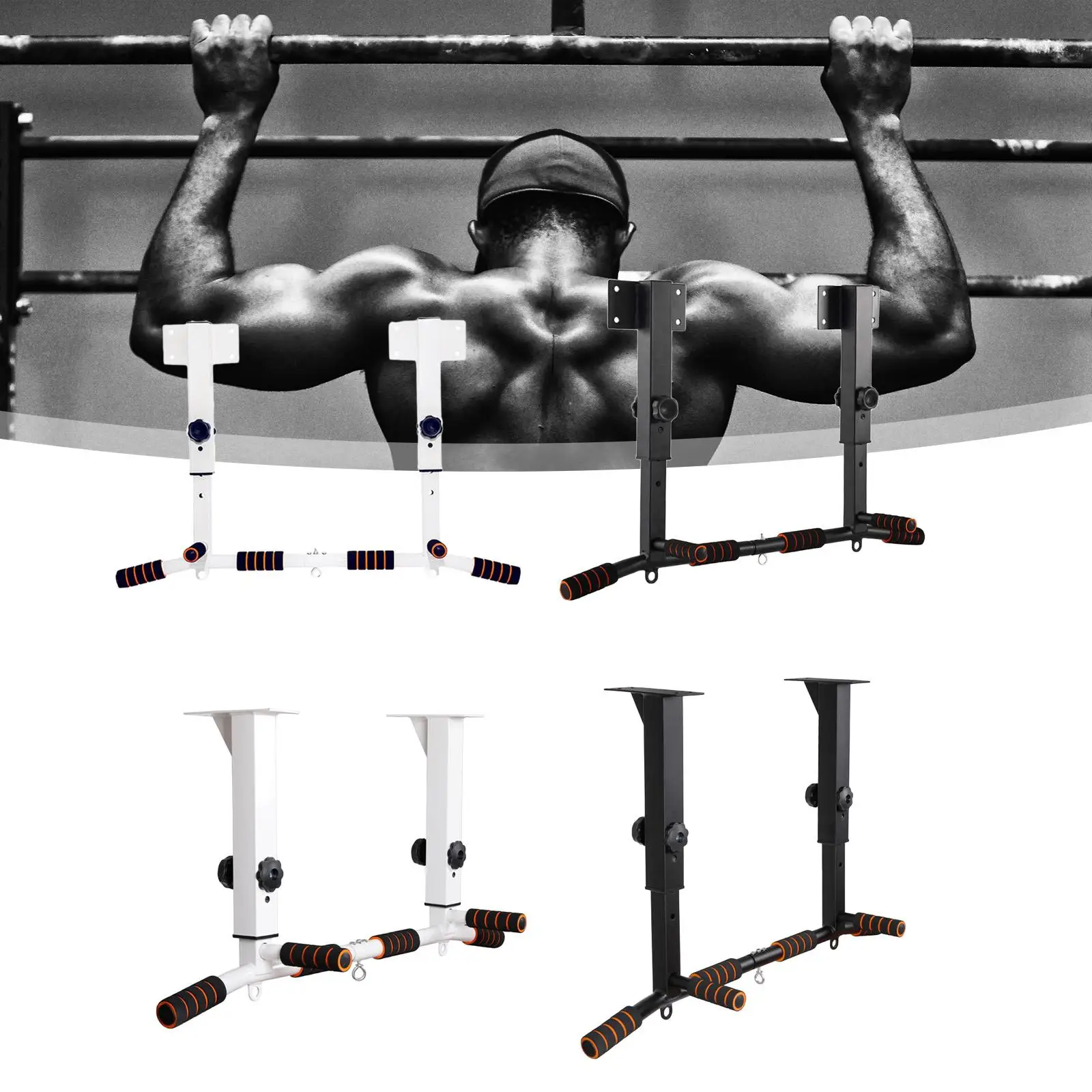 Pull up Bar Wall Mounted Dip Station Women Men Use Indoor Gym Chin up Bar