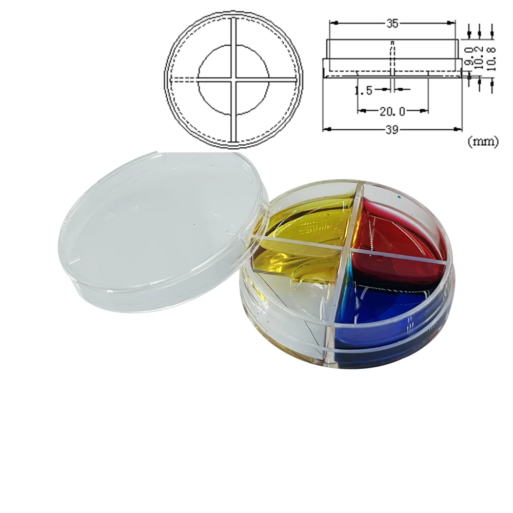 A 4 Chamber 35mm glass bottom dish  4holes Glass Bottom Cell Culture Dish 10pcs/bag