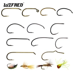WIFREO 50pcs Fishing Fly Tying Hooks For Dry&Wet&Jig& Nymph&ShrimpCaddis Pupa Streamer High Carbon Steel Fly Fishing Lure Hooks