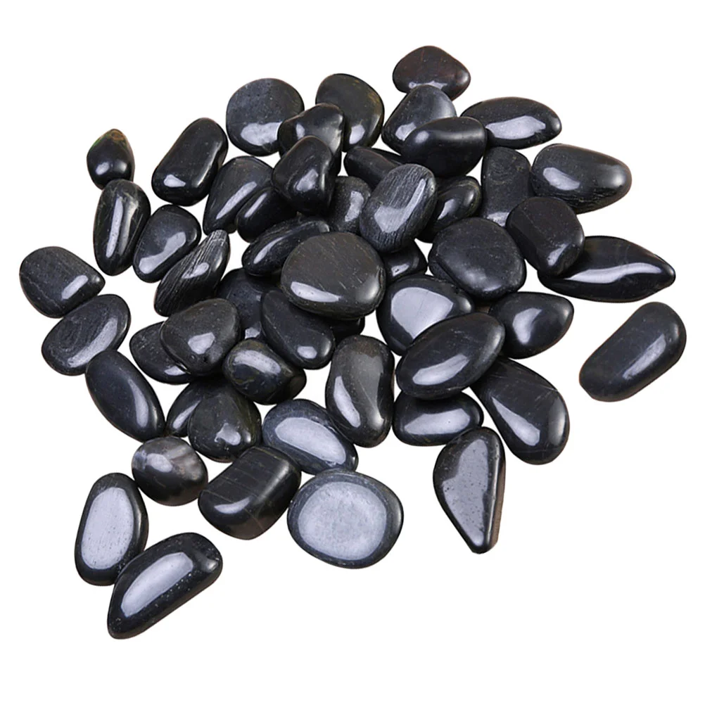 

River Rocks Outdoor Landscaping for Plants Stones Landscape Decor Accessories Cobblestone Black Pebbles Garden Fish Tank Gravel