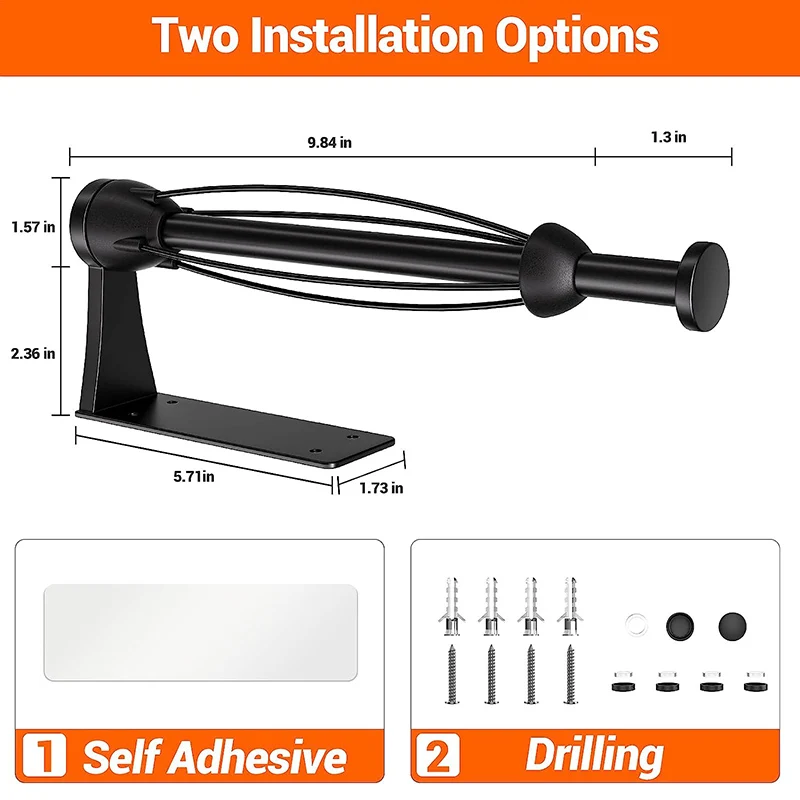 Paper Towel Holder Under Cabinet with Damping Effect,Single Hand Operable Wall Mount Paper Towel Holder,Self-Adhesive or Drilled