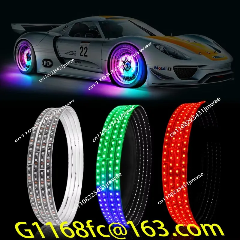 New Pure White Rim Light with Single Row Application Control Truck Car Light Emitting Diode Rim Light