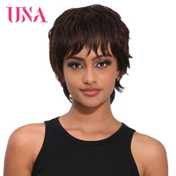 UNA Human Hair Wigs #6383 #2/33 Non-Remy Human Hair Chinese Straight Human Hair Wigs Machine Made Hair Wigs