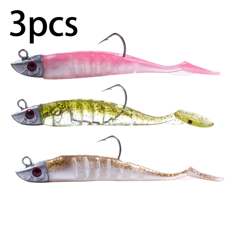 HENGJIA Jigging Hoofd Zachte Siliconen Aas Wobblers 9cm15g 11cm 25g Zeevissen Zacht Kunstaas Swimbait Peche voor Bass Pike Leurre