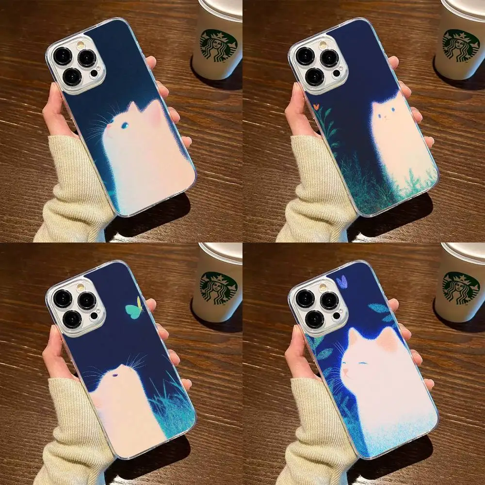 

Cute little cat comic Phone Case For iPhone17,16,15,14,13,12,11 Plus,Pro Max Soft Transparent Cover