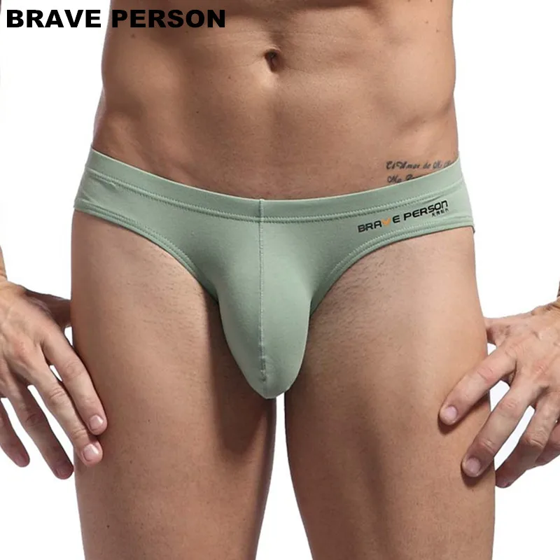 BRAVE PERSON Sexy Men Underwear Briefs U convex Big Penis Pouch Design Men Cotton Briefs for Man Bikini Hot Sale