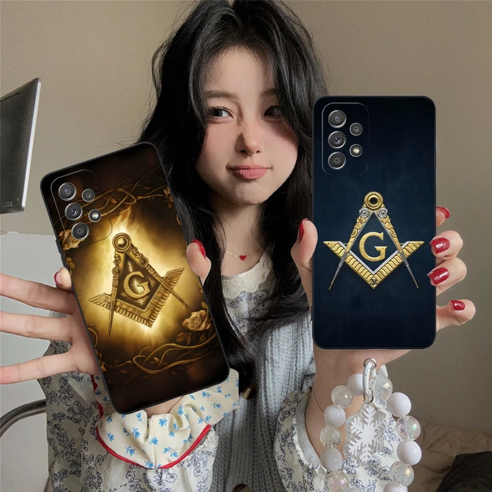 Freemason Painting Color Mobile Cell Phone Case for Samsung Galaxy A91 73 71 70 54 53 52 34 24 23 21 S 5G Black Cover Shell