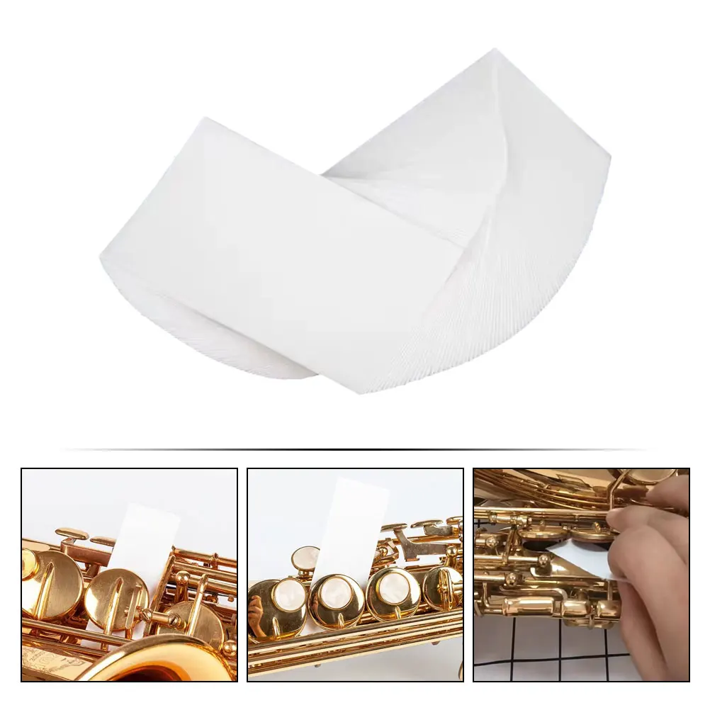 

100pcs Musical Instrument Cleaning Pad Absorbent Paper Wind Instruments Flute Maintenance Tools Key Cushion Disposable Storage