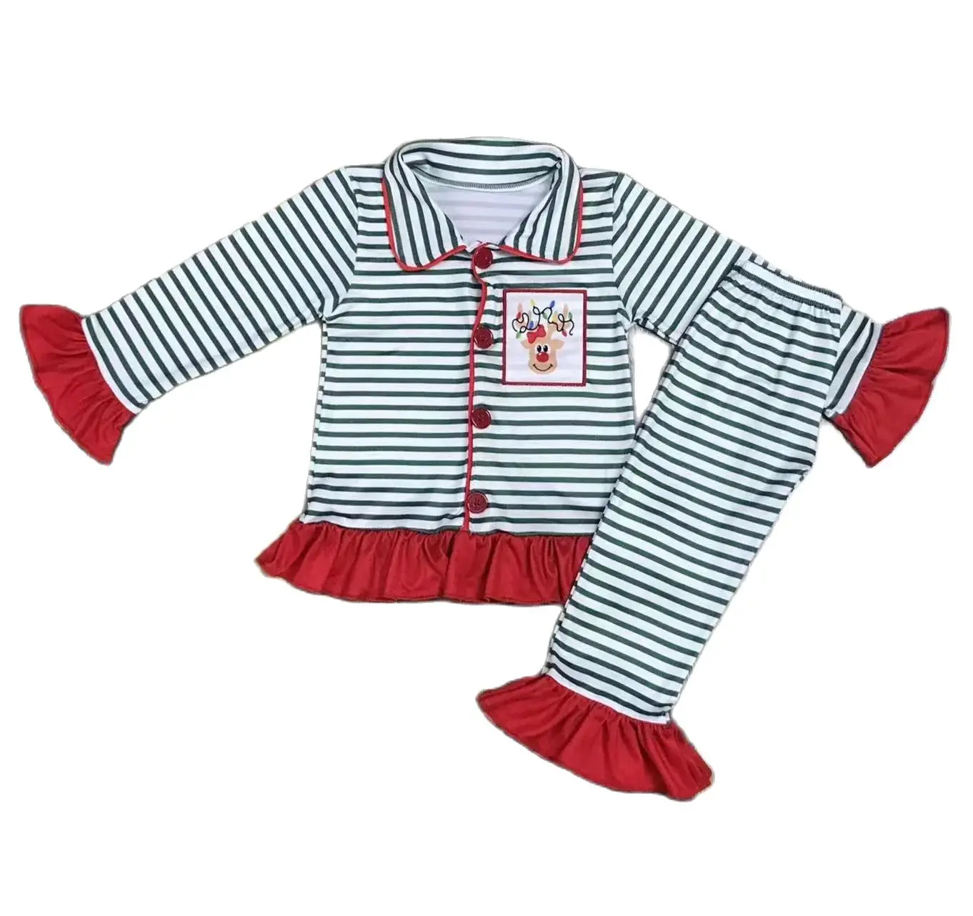 Junge Weihnachten Cartoon Mädchen Herbst Pyjama Set Kinder Kleidung 0-14 Jahre Langarm lange Hosen Pyjama Set Baumwolle