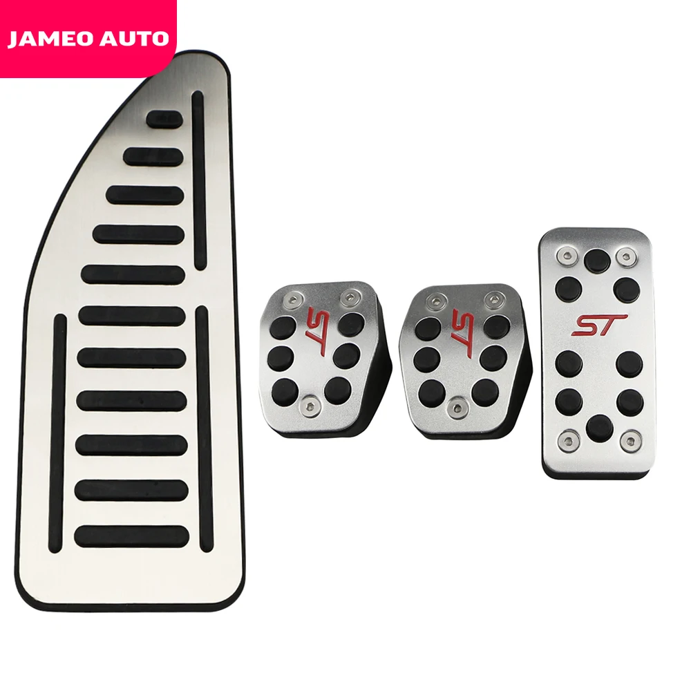 Jameo Auto Stainless Car Pedals Covers for Ford Mondeo Fusion MK3 2009-2019 Clutch Gas Brake Pedal Set Pads