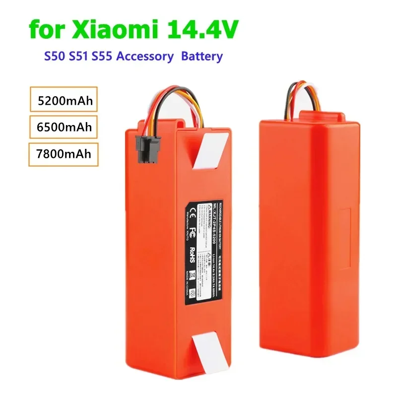 BRR-2P4S-5200D 14.4V 9800mAh  Battery Vacuum Cleaner accessories for xiaomi mi robot Robotics cleaner roborock S50 S51 T4 T6