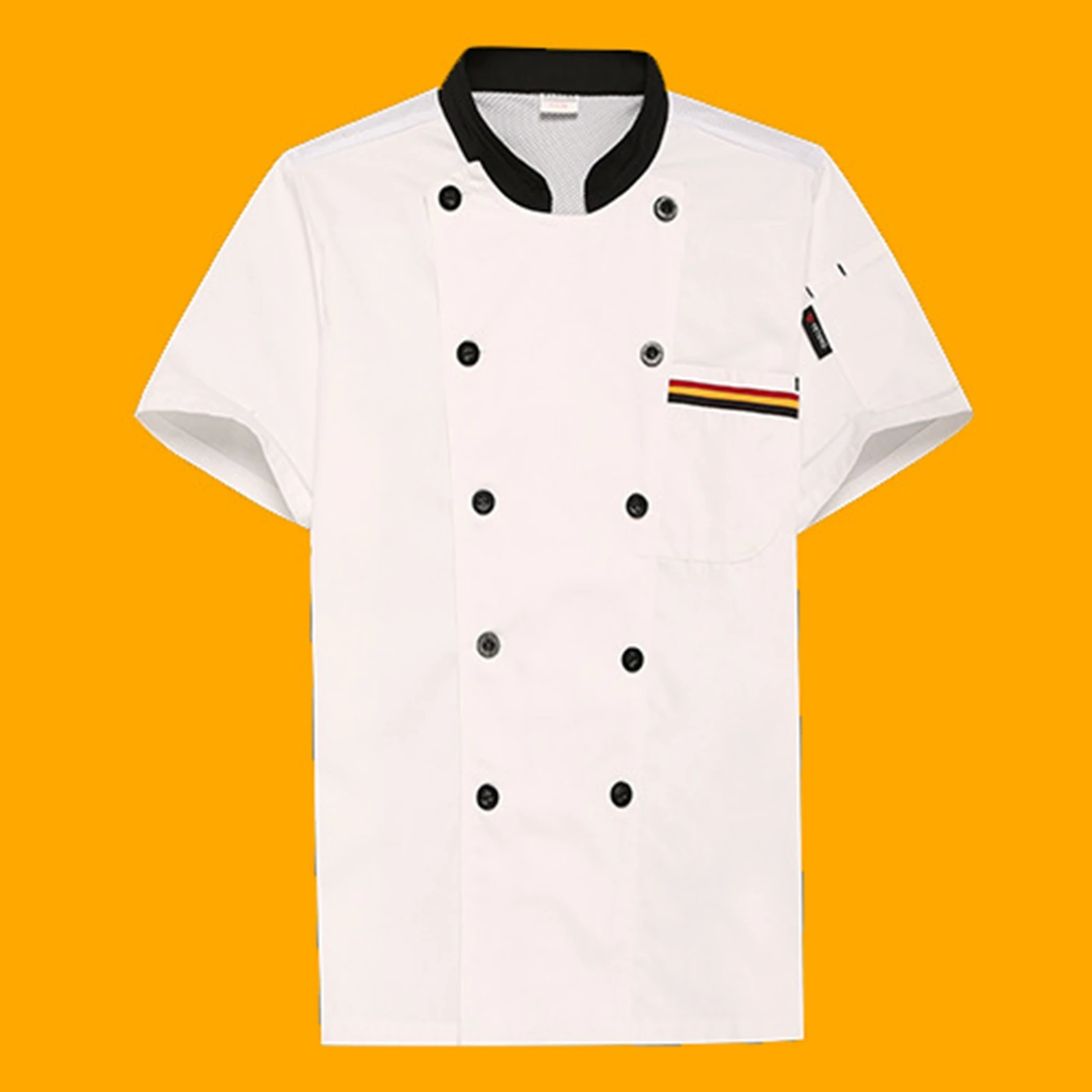 Unisex Chef Jas Korte Mouwen Top Shirt Ober Serveerster Kleding Chef-Kok Jas Voor Foodservice Catering Restaurant Culinair