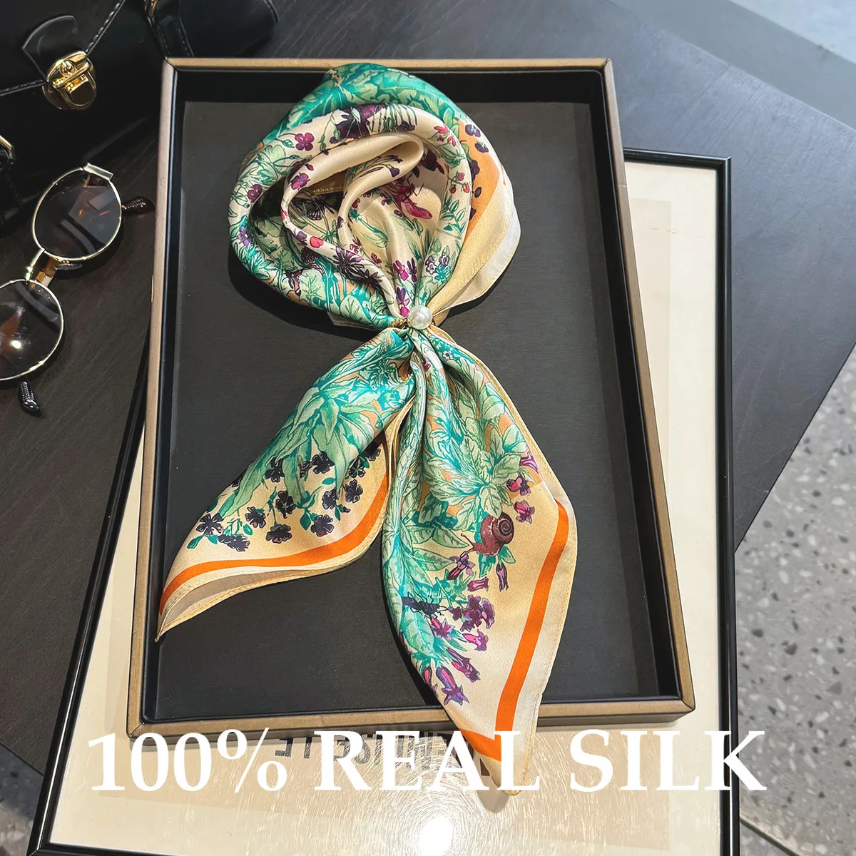 

Новый 100% натуральный шелковый шарф для волос, модный женский платок, платок, женские банданы, шарфы для женщин, повязка для волос, хиджаб, шаль, накидка