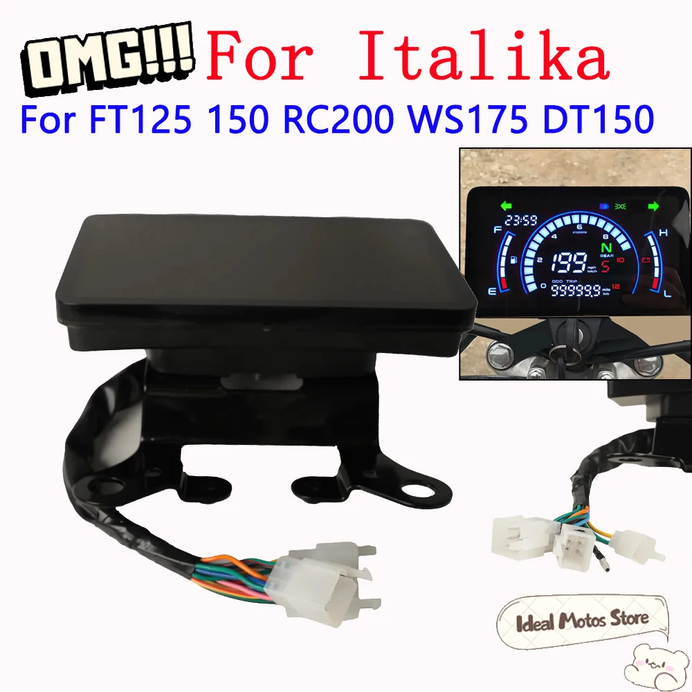 

For Italika FT125 FT150 TS RC200 WS175 DT150 Motorcycle New LCD Speedometer Tachometer Odometer Dashboard Display Accessories