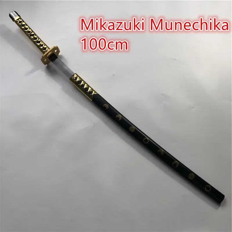 100cm Wooden Sword Weapon Roronoa Zoro Anime Cosplay Mikazuki Munechika Wood Ninja Knife Samurai Sword Prop Toys for teens