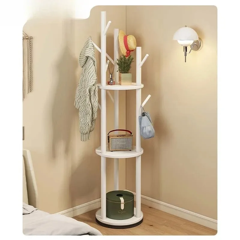 

Solid wood rotating coat rack floor hanger
