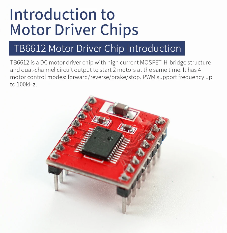 Yahboom H-Brücke Dual Motor Drive Board Elektronikmodul mit AT8236 Chip Unterstützung 5-12V Spannung TB6612FNG Modul für Roboterauto – Detail 6