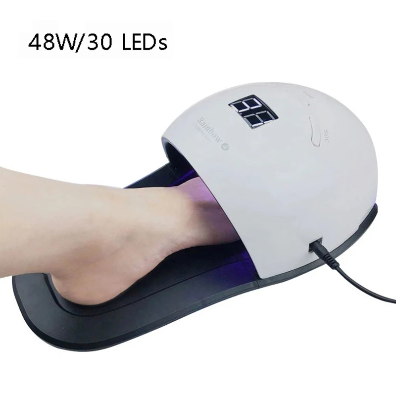 2 In 1 48w UV LED Nail Dryer Portable Gel Nail Polish Curling Lamps for Foot Therapy Nail Polish GEL CURING Fast Drying Tools