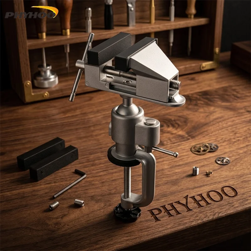 PHYHOO Universal Bench Vise 360 Rotation Ball Joint Table Clamp Vice For Jewelry Craft Carving Walnut Polishing Adjust Fix Tool