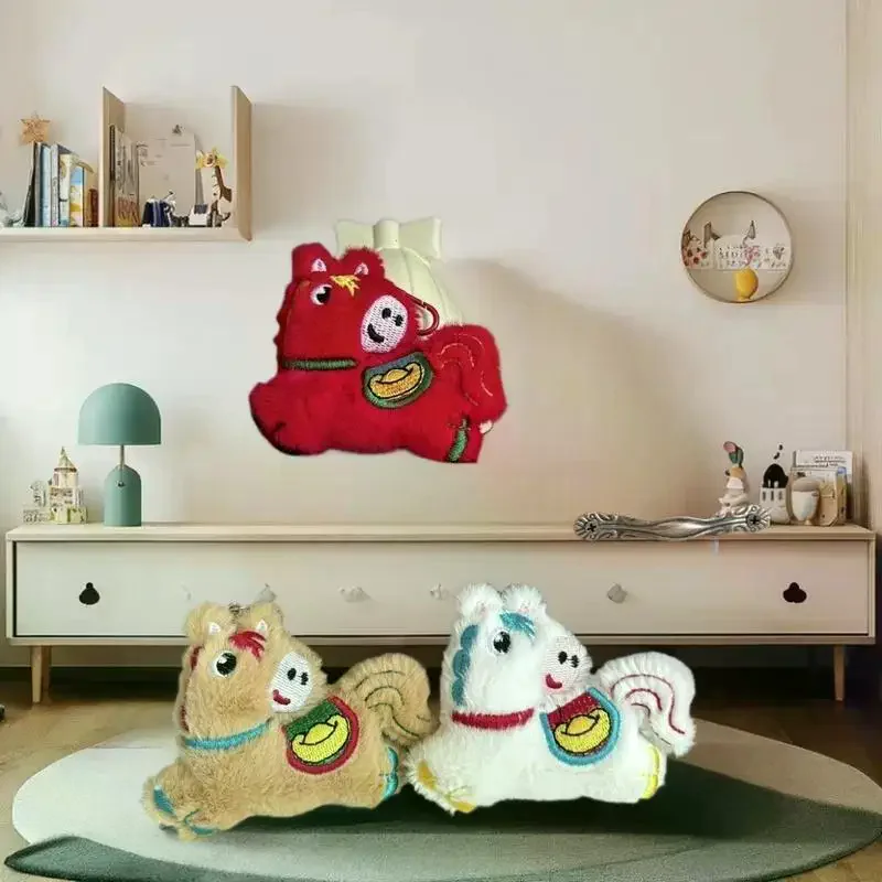 1Pcs Doll 2026 Year of the Horse Realistic Plush Pony Mascot Home Decoration Soft New Born Present