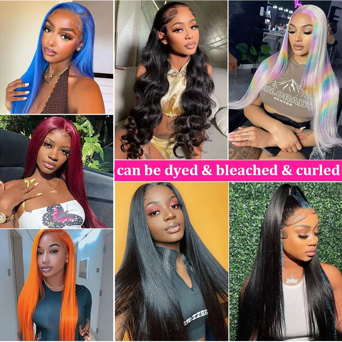 30 Inch 13x4 Straight Lace Front Wigs Human Hair 13x6 HD Lace Front Wigs Pre Plucked 180 Density Straight Lace Wig Glueless Wig