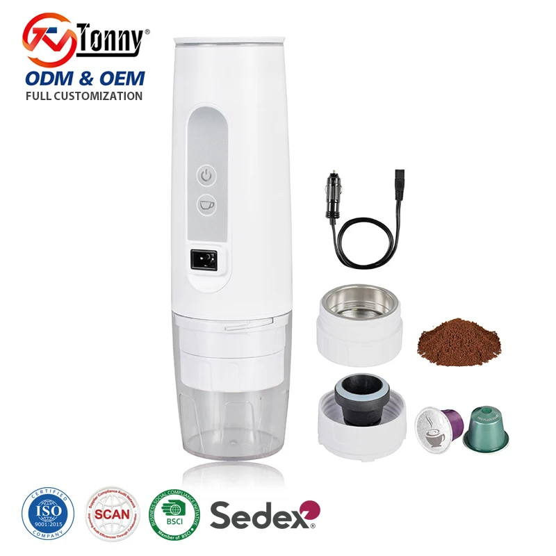 

Intelligent Library DC12V Car Coffee Machine With Fast Heating (3 Min) & 20Bar Pressure, Portable Espresso Maker For Outdoor Tra