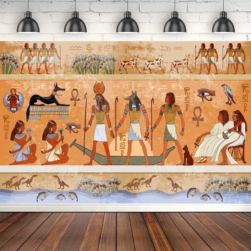 Phtography Backdrop Ancient Egypt Scene Mythology Godsand Pharaohs Temple Murals For Party Decoration Supplies Photo Background