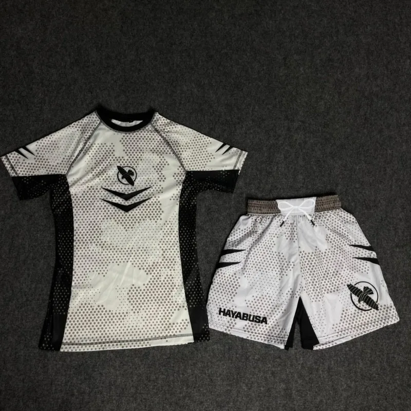 

2026 American Street Fighting Outfit: Breathable and Durable Training T-shirt + Shorts, Fitness & Running 2-Piece Set, Unisex