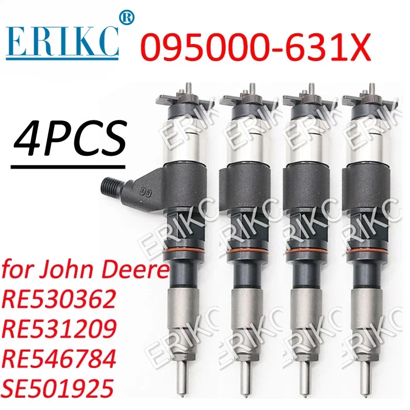 

4PC 095000-6310 Diesel Injector 095000-6311 Diesel Injection for John Deere 6830SE RE530362 RE531209 RE546784 SE501925 DZ100212