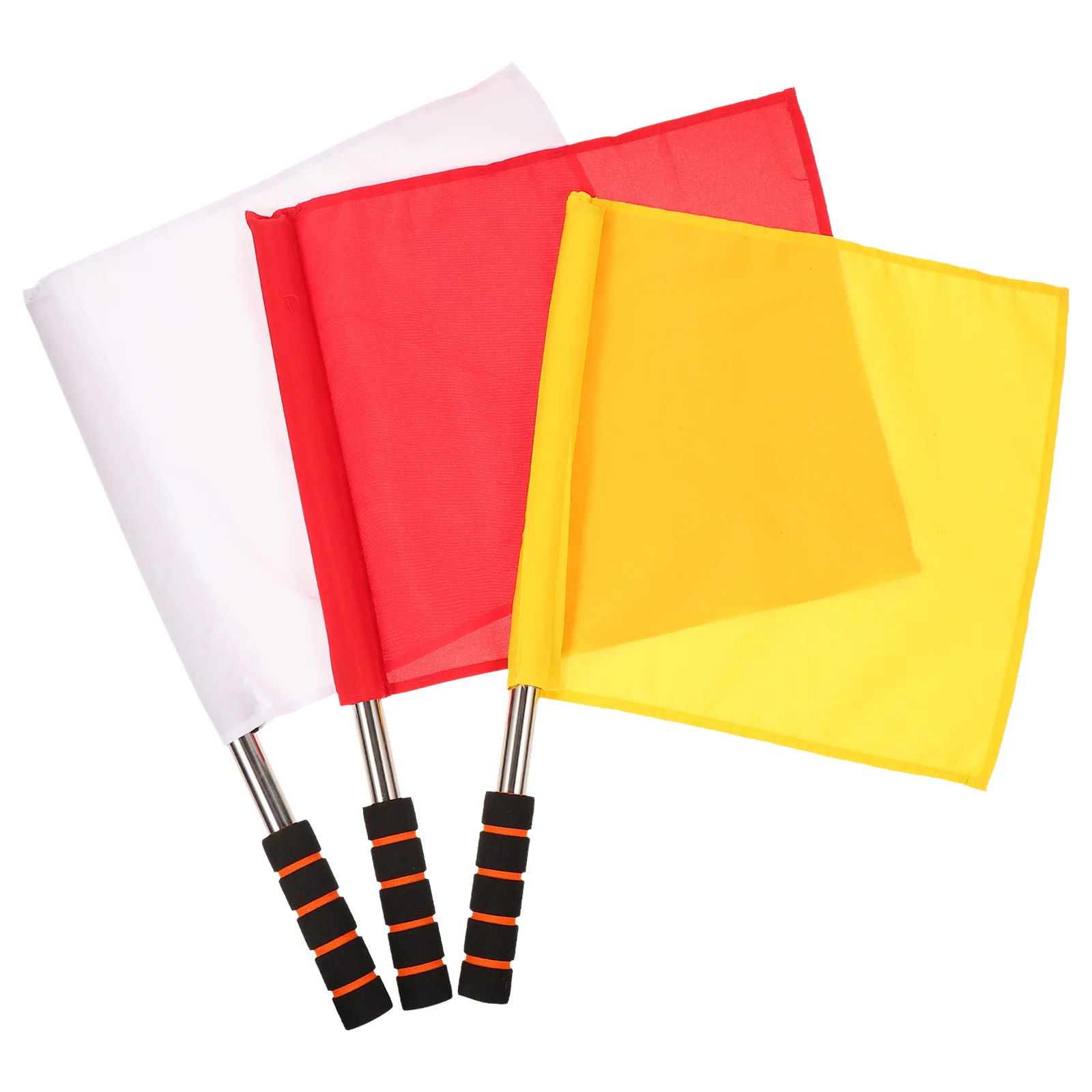 

3 Pcs Referee Flag Match Flags Soccer Poles Traffic Waving Referees Conducting Handheld