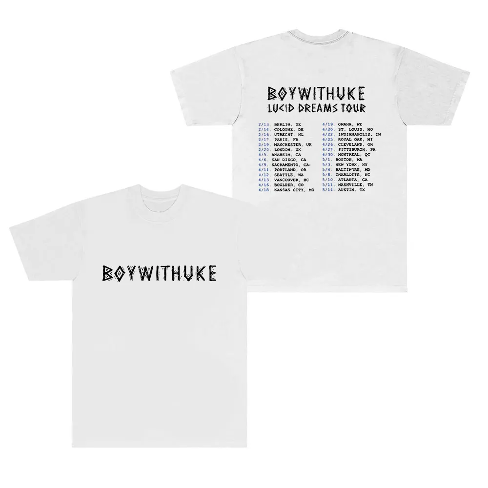 BoyWithUke Logo Tee Lucid Dreams Tour Merch Short Sleeve T-shirts Unisex Fashion Casual Streetwear