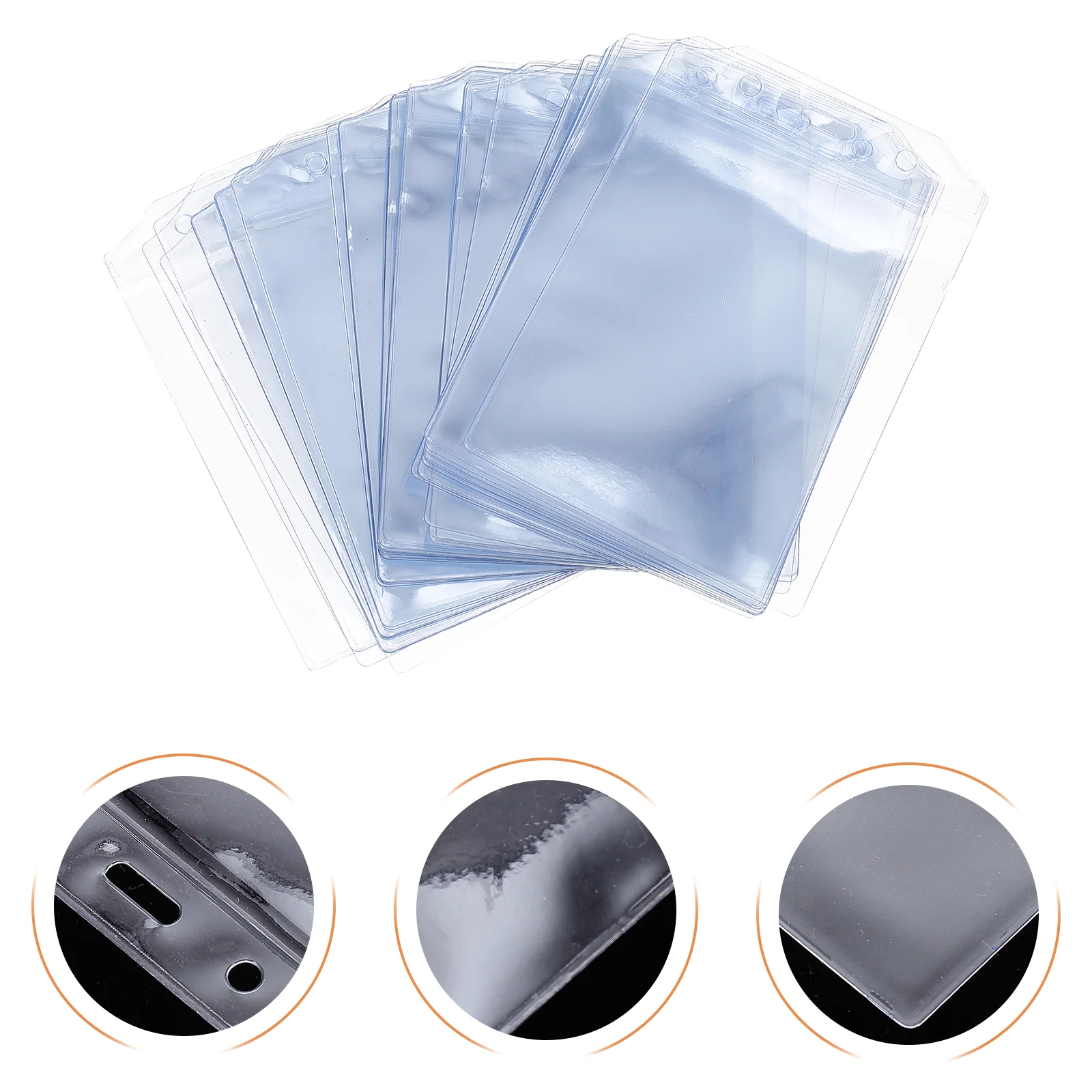 50 Pcs Card Cover Transparent Badge Holder Clear Cards Sleeves ID Work Protector Pvc