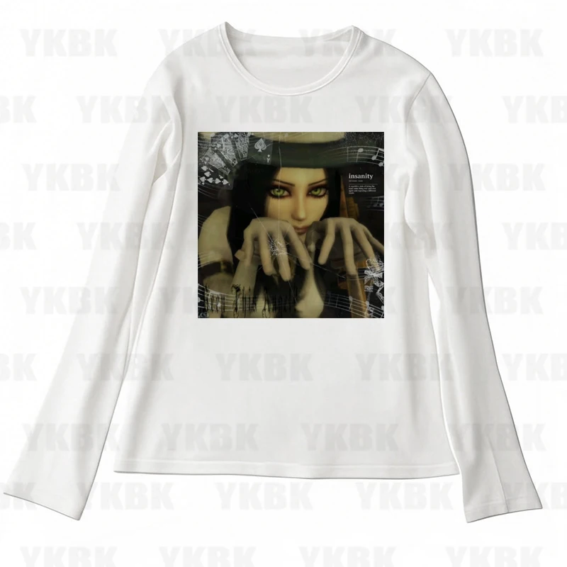 

Harajuku Streetwear Women Girl Punk Loose Long Sleeve O-neck Cute Tees Fashion Casual Anime Print Y2k T-shirts Aesthetic Vintage