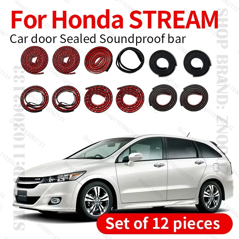 

For 00-14 Honda STREAM Car Door Seal Strip Rubber Double Layer Sealing Protector Soundproof Strip Dustproof Seal Strip 12PCS Set