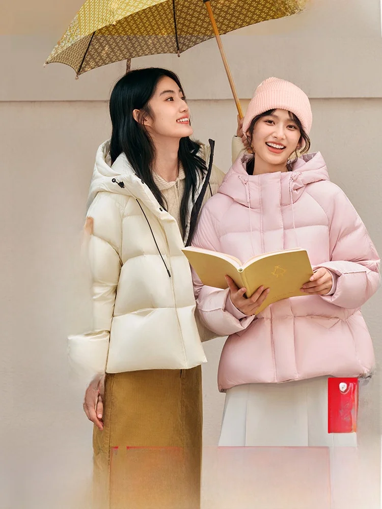 

Snowy Flight 2026 Spring New Women's Puff ort Hooded down Jaet Soft Comfortable Casual Warm Turtle Ba Design Commute Sle