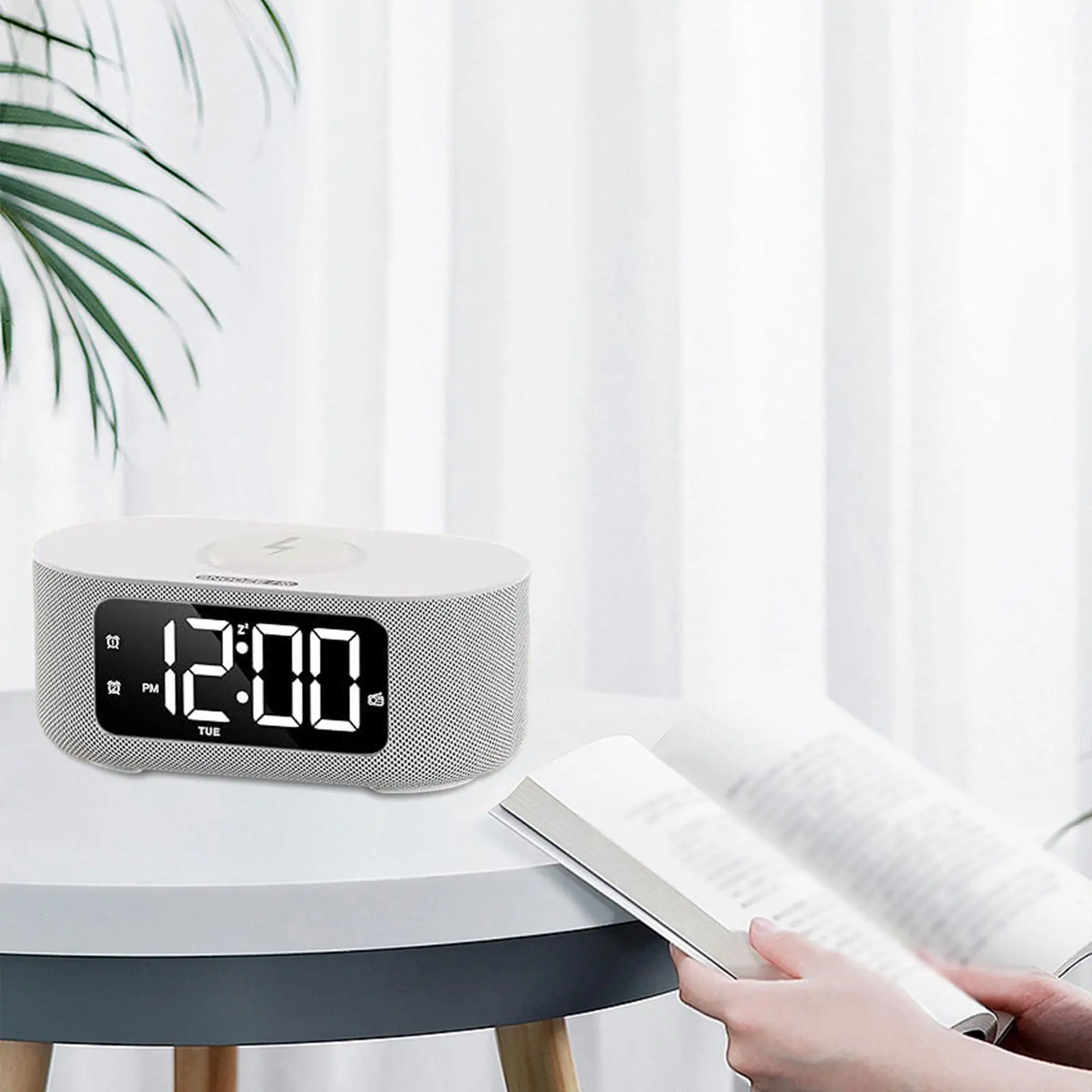 LED Desk Clock Radio Sleep Aid Feature Colorful Changing Digital Alarm Clock