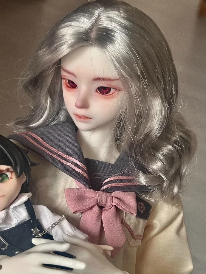 （Customize 30 Days） 1/6 1/3 1/4 uncle doll BJD/SD doll's wig center part soft silk brown gold Shoulder hair 1pcs